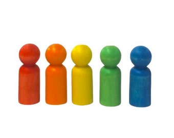 Little people painted peg dolls 5pc
