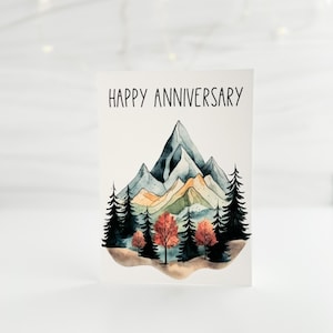 Printable Anniversary Card, Mountain Anniversary Card, Nature Love Card, Outdoors Card