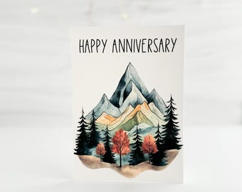 Printable Anniversary Card, Mountain Anniversary Card, Nature Love Card, Outdoors Card