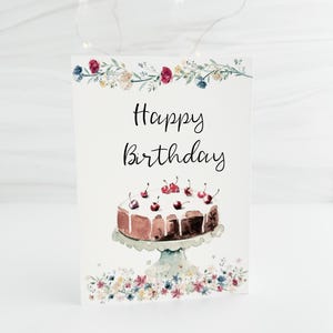 Carte d'anniversaire à imprimer, jolie carte d'anniversaire, carte d'anniversaire fantaisiste, carte d'anniversaire pour gâteau, anniversaire à imprimer