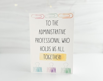 Printable Administrative Professionals Card, Administrative Professional Card, Admin Professionals