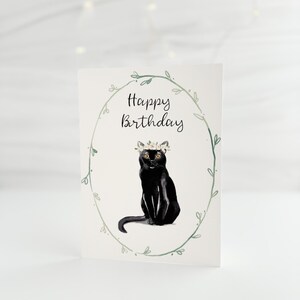 Printable Cat Birthday Card, Printable Birthday Card, Black Cat Birthday Card