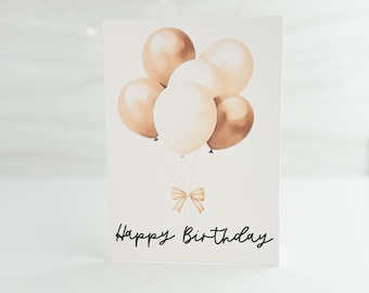 Printable Birthday Card, Happy Birthday Card, Balloon Birthday Card