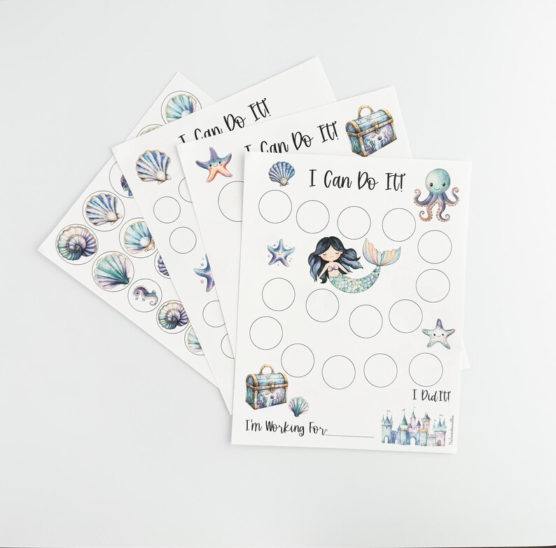 Printable Mermaid Reward Chart, Mermaid Reward Chart, Goal Chart ...