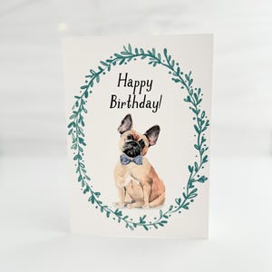 Printable French Bulldog Card, Frenchie Birthday Card, Dog Birthday Card, Printable Birthday Card