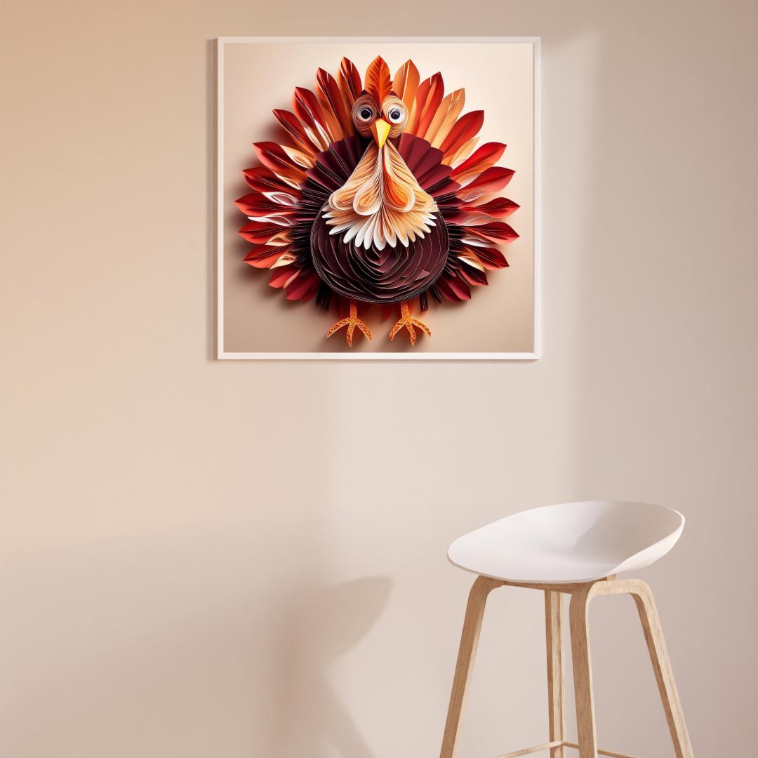 Turkey Papercraft Style Printable Art Kids Room Decor Nursery Baby Room ...