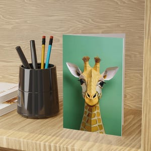 Giraffe Greeting Cards - Whimsical Wildlife Notes, Cute Animal Stationery, Eco-Friendly Cards, Birthday Wishes, Nature Lover Gifts