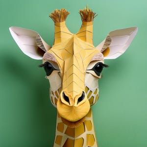 Jirafa en papel estilo papercraft / Arte imprimible / Decoración de habitación infantil / Decoración de habitación de bebé / Descarga digital