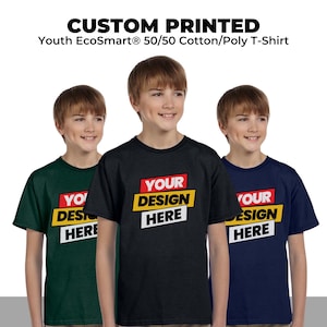 Hanes Youth Custom Shirt, Personalized Youth Shirts, Children&#39;s Custom Birthday Fun Kids Tee, Your Text Here, Custom School Tshirts Gifts