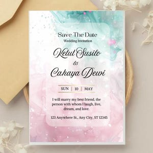Elegant Editable Wedding Invitation| Customizable Save the Date Card | Wedding Invitation