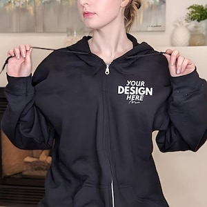 Personalized Full Zip Hoodie Sweatshirt, Custom Zip Up Hoodie, Custom Logo Hoodie, Team Logo Zip Up Hoodie, Personalized Sweatshirt