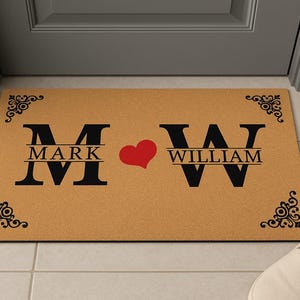 Mr. and Mrs. Doormat, Custom Last Name Wedding Gift, Personalized Couple Door Mat, Family Welcome Mat, New Home Gift, Entryway Rug