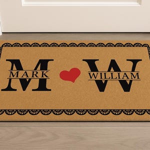 Mr. and Mrs. Doormat, Custom Last Name Wedding Gift, Personalized Couple Door Mat, Family Welcome Mat, New Home Gift, Entryway Rug