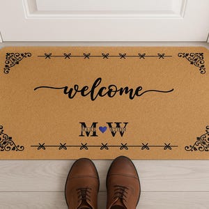 Mr. and Mrs. Doormat, Custom Last Name Wedding Gift, Personalized Couple Door Mat, Family Welcome Mat, New Home Gift, Entryway Rug