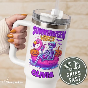 Summerween Tumbler Cup: 40oz Stainless Steel Halloween Spooky Season