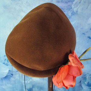Betmar Cloche Bucket Purple 100% Felt Wool Bead Flower Hat Vintage Church Derby Vintage Floral Bucket Hat Winter Wool Felt Cloche Fedora  main image 4