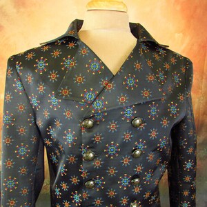 Handmade Frock Coat | Vampire Coat | Black Brocade Coat | Steampunk | Pirate | Edwardian Jacket | Double Breasted Coat | Black Frock Coat