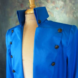 Blue Frock Coat | Blue PIrate Coat | Sci Fi Coat | Bright Blue Frock Coat | Button Lapel Coat | Blue Victorian Jacket | Steampunk Jacket