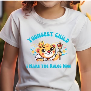Funny Youngest Sibling T-Shirt For Kids Relatable T Shirt For Family Youngest Sibling Gift Youngest Kid Tee Sibling Humor Tshirt For Family