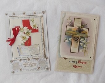 Pair Of 1918 World War 1 French Vintage Handwritten Happy New Year Bonne Ann U00e9e Souvenir Postcards Dexis Iberica Collectibles Art Collectibles