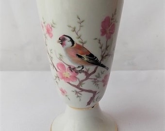 Vintage Porcelain Bird Cup Small Goblet Vase France Dussault