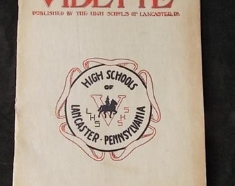 1923  Lancaster PA Vidette High Schools Student Publication Ads Names Sports Teams +