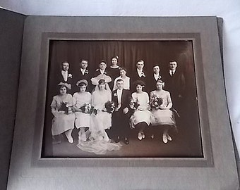 Antique Wedding Photo Wild Bride Head Piece Deco 1920s or earlier NJ