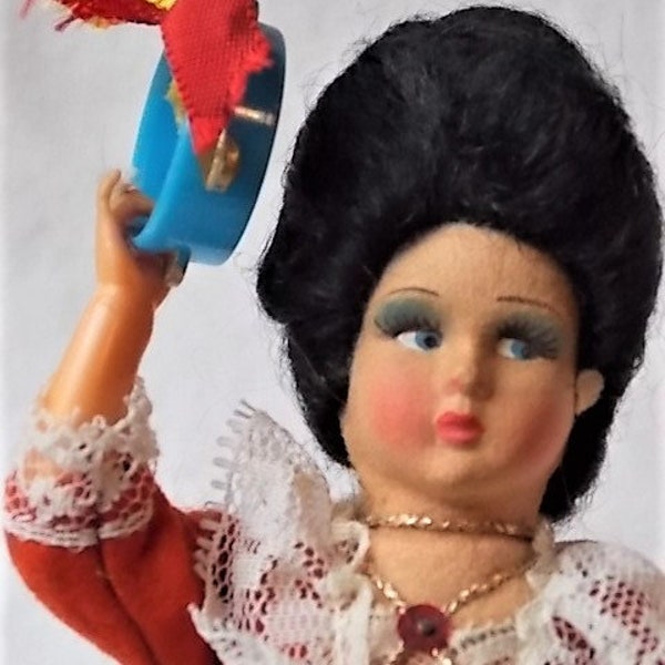 Vintage Magis Roma Napoli Doll w/ Tambourine