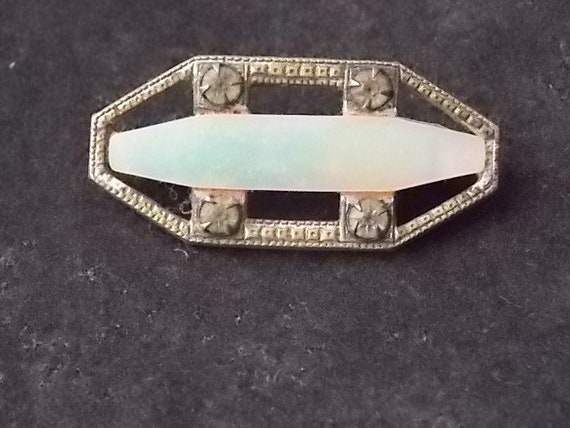 Antique Mother of Pearl & Sparkling Stones Collar… - image 1