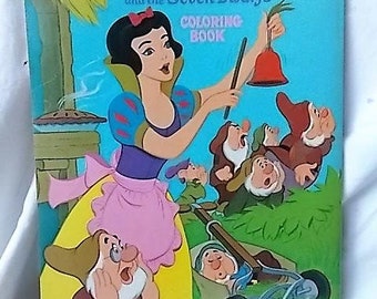 Vintage 1952 Disney Snow White & The Seven Dwarfs Coloring Book Whitman
