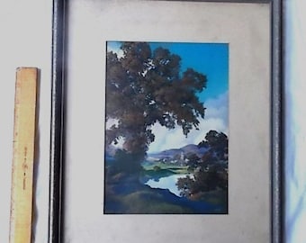 Vintage 1932 Maxfield Parrish Peaceful Vally in Original Frame