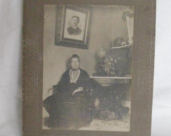 Antique 19th Century Photograph of Mrs. Augusta Webster Large Cabinet Card