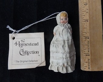 Vintage Baby Christening Ornament Homestead Collection Spillman ca. 1985