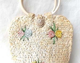 Vintage Child's Straw Purse by Siris Japan