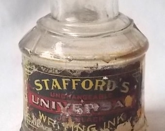 Antique Bottle Stafford’s Universal Writing Ink Label