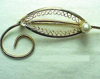 Vintage Pin with Pearl in Oneonta NY Box 12/20 GF