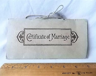 1955 Vintage Marriage Certificate Duschanek & Williams Broken Bow Nebraska Roses
