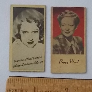 Vintage Vending Machine Fortune Cards Actress Jeanette MacDonald Peggy Wood McCrory's