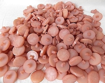 Lot of 200 Vintage Plastic Button Pinkish Beige All the Same