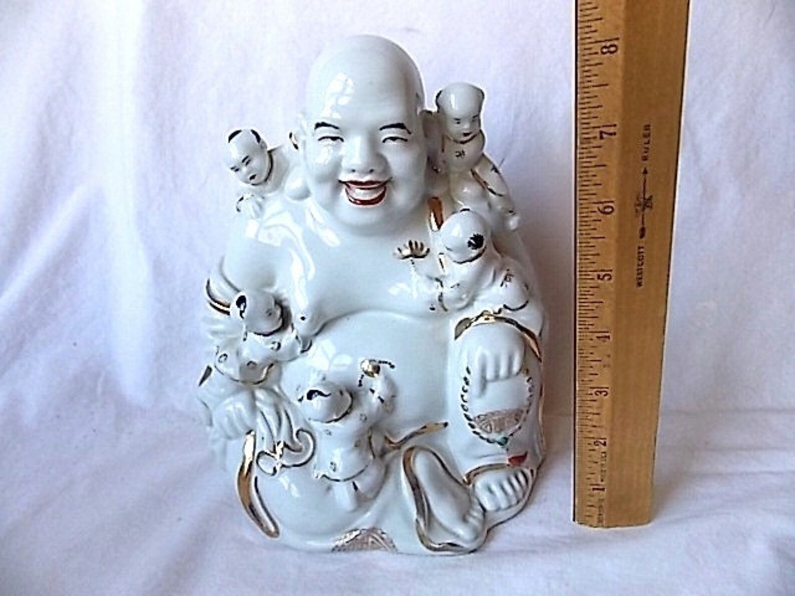 Vintage Chinese Porcelain Statue Hotei Laughing Buddha with Etsy