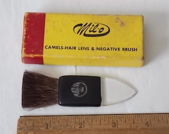 Vintage Mil-O Camel’s Hair Lens & Negative Brush in Original Box