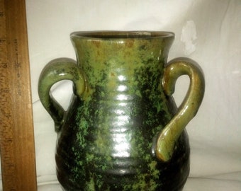 Vintage Fulper Pottery Vase Green Frog Skin Glaze