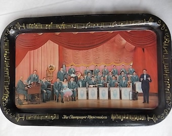 Vintage Lawrence Welk Television Show Snack Tray Champagne Musicmakers
