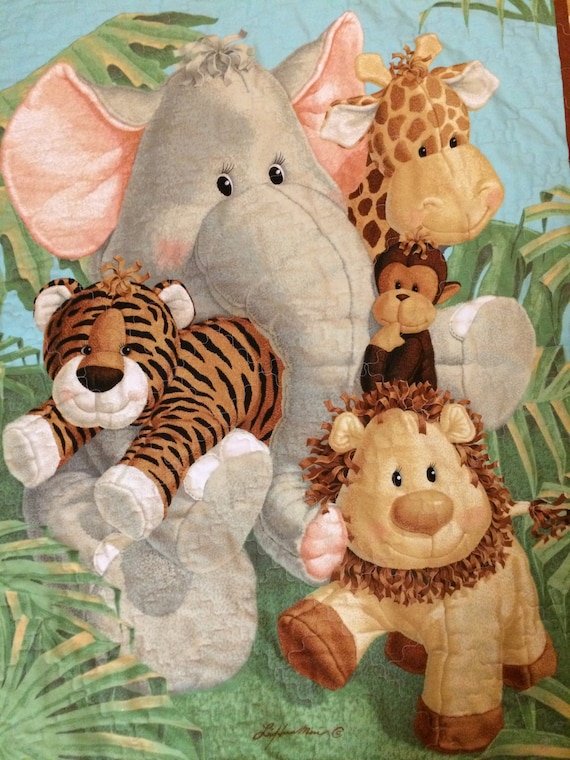 Jungle baby quilt deals