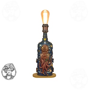 Desk lamp, Steampunk lamp, Table lamp, Steampunk decor, Handmade lamp, Unique lamps, Accent lamp, Bedside lamp, Steampunk lighting