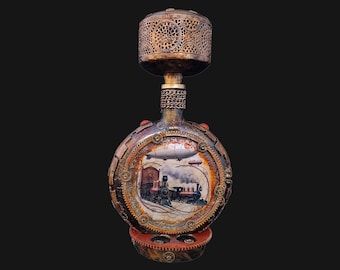 STEAMPUNK industriële tafellamp met vintage treinmachine Age-ontwerp HANDGEMAAKT