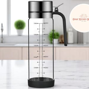 Oil Dispenser Bottle | Leakproof Kitchen Pourer | Measurement Marking Container | Easy Open Flip Lid | Ideal for Vinegar & Sauce