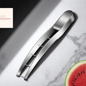 Cortador de sandía portátil / Cortador de cubos perfectos / Cortador de melón fresco de metal / Mango ergonómico / Herramienta de cocina