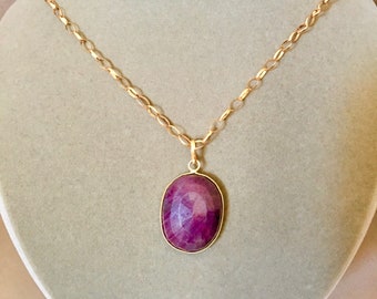 Ruby Focal Pendant necklace