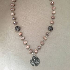 Sophie Peach Moonstone with Mystic Coating Pendant image 5